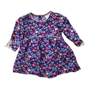 Hanna Andersson Floral Purple Long Sleeved Dress